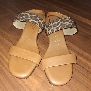 Italian Shoemakers Leopard and Brown Sandals